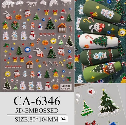 Nail Sticker Christmas Tree- Snow Man  5DCA6346 Premier Nail Supply