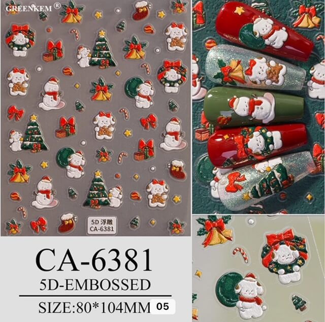 Nail Sticker Christmas Tree - Gift 5D-CA6381 Premier Nail Supply