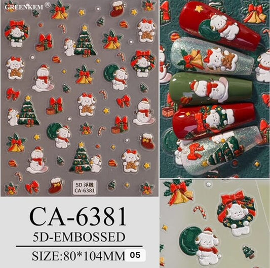Nail Sticker Christmas Tree - Gift 5D-CA6381 Premier Nail Supply