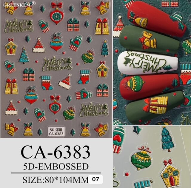 Nail Sticker Christmas Gift 5D-CA6383 Premier Nail Supply