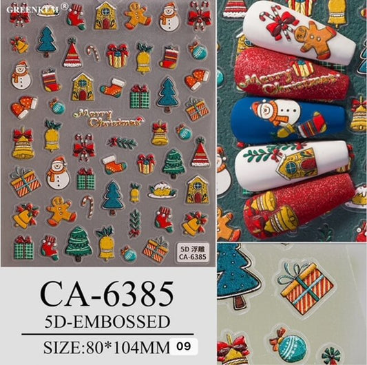 Nail Sticker Christmas Gift and Gingerbread 5D-CA6385 Premier Nail Supply