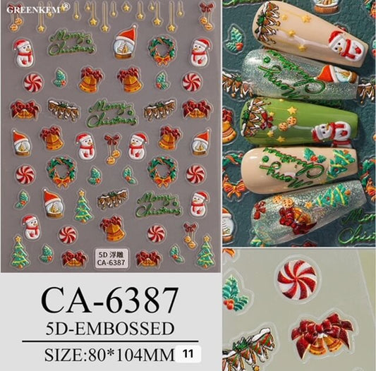 Nail Sticker Merry Christmas 5D-CA6387 Premier Nail Supply