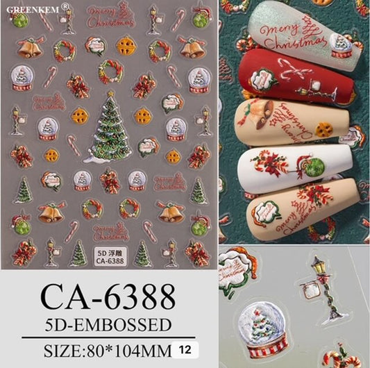 Nail Sticker Merry Christmas Snow Globe 5D-CA6388 Premier Nail Supply