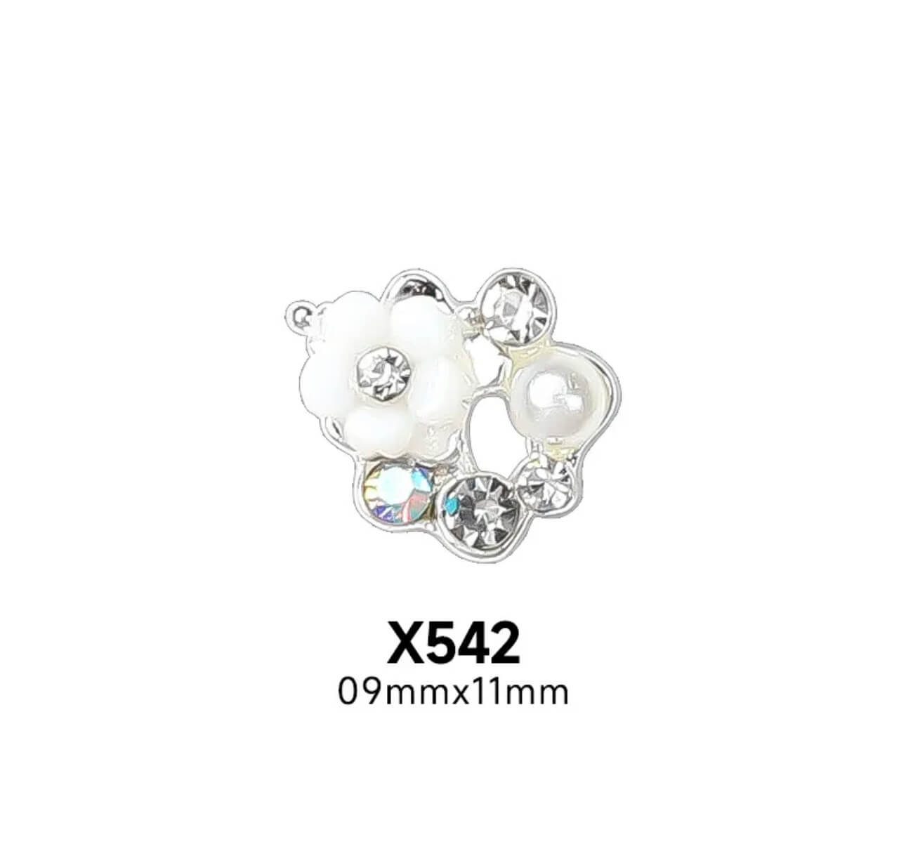 Nail charm Flower with Rhinestone 10pcs/Bag Premier Nail Supply