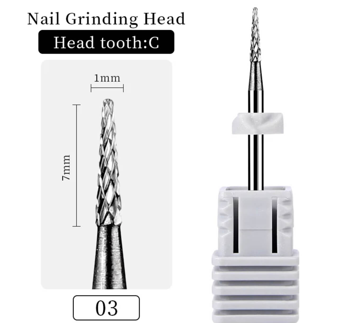 Carbide Cuticle Nail Drill Bit Small Umbrella 3/32"-C Premier Nail Supply