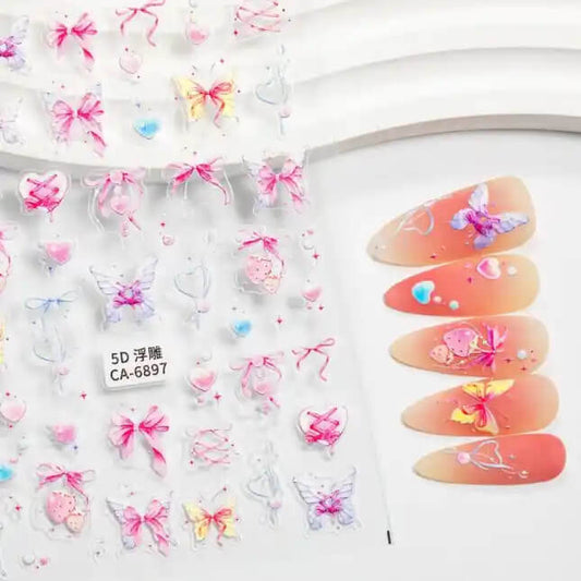Nail Sticker Pink Bow #5DCA6897 Premier Nail Supply