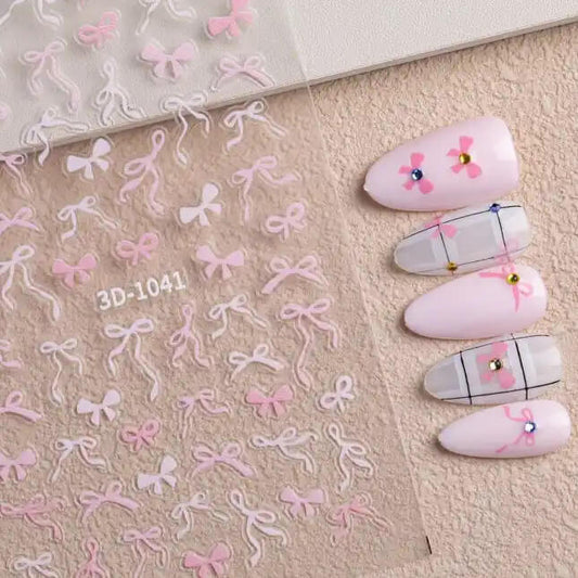 Nail Sticker Pink Bow #3D1041 Premier Nail Supply