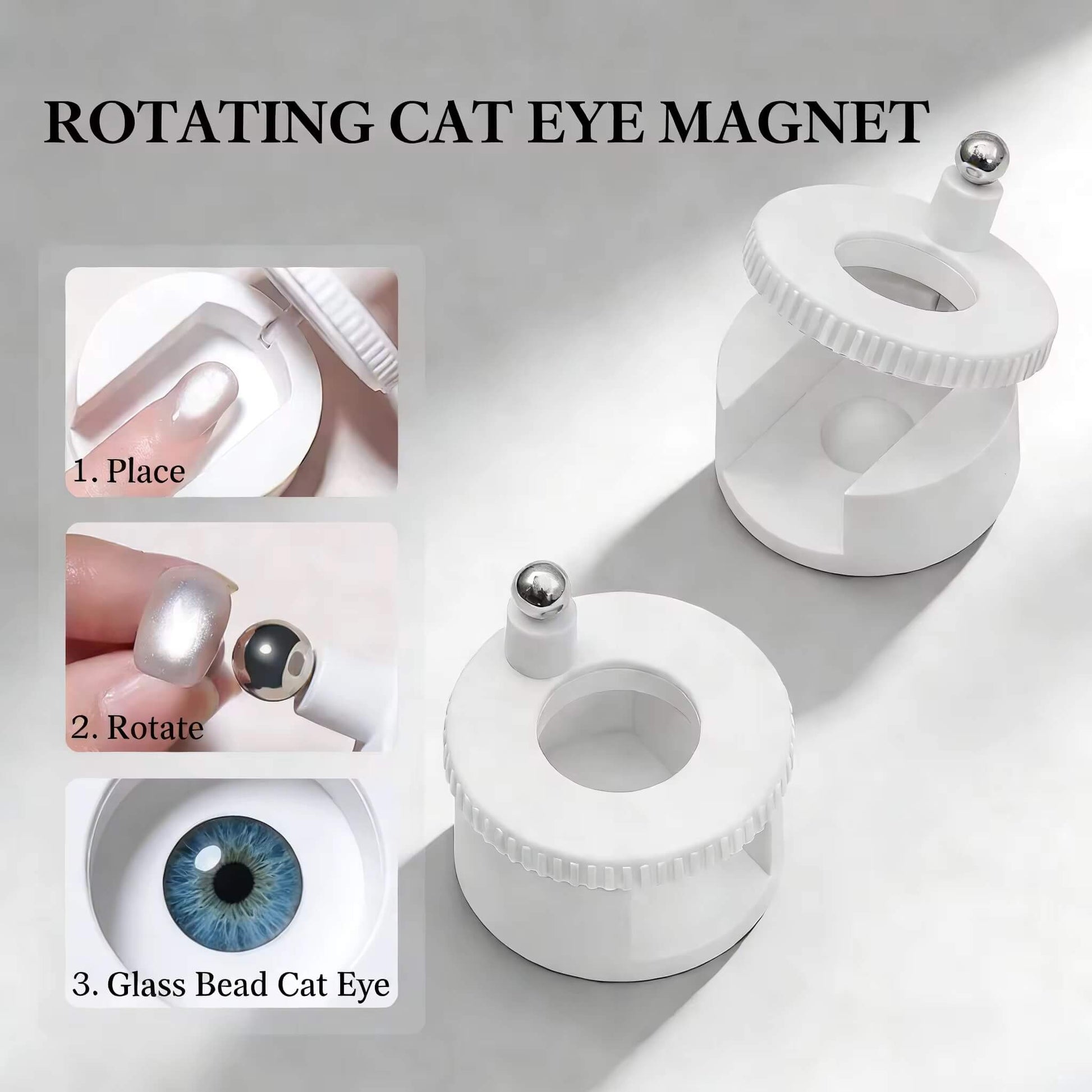Nail Cat Eye Magnet 360° Rotating + Extra Round Ball #7450-6 Premier Nail Supply