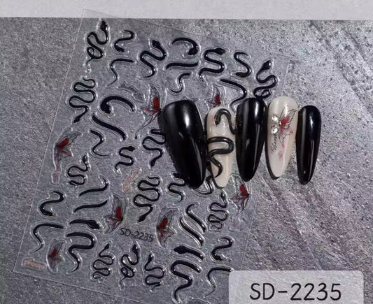 Nail Sticker Black Snake 5D - SD2235 Premier Nail Supply