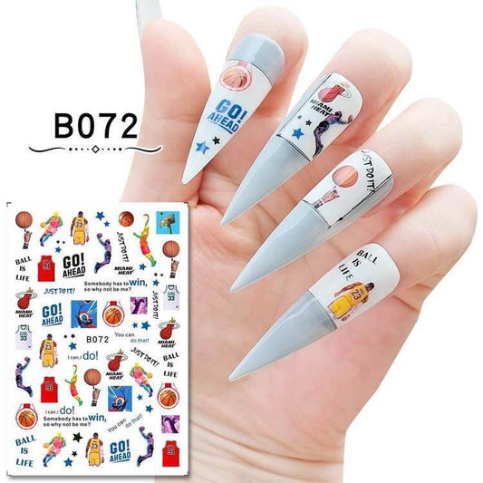 Nail Sticker Basketball B072 Premier Nail Supply
