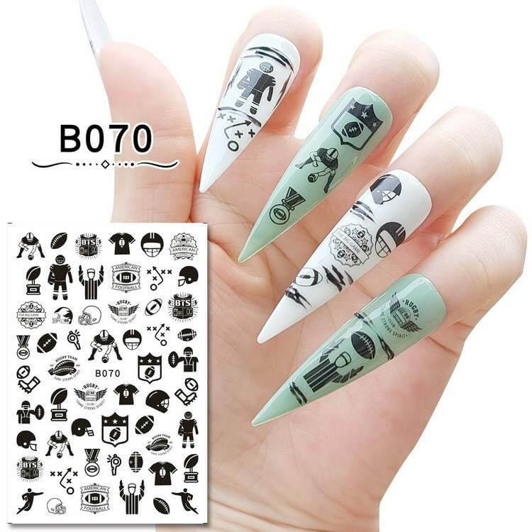 Nail Sticker Football B070 Premier Nail Supply