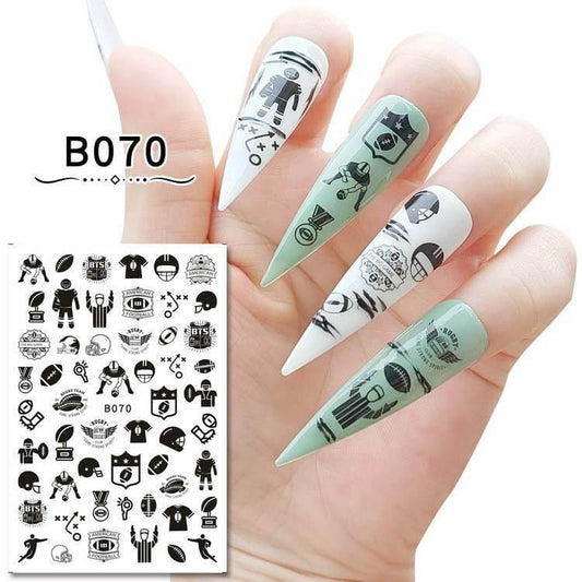 Nail Sticker Football B070 Premier Nail Supply