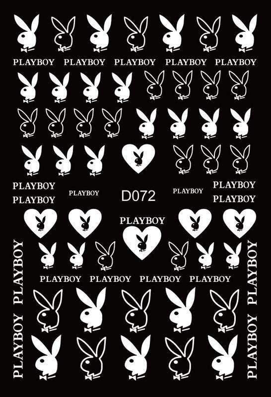 Nail Sticker White Playboy D072 Premier Nail Supply