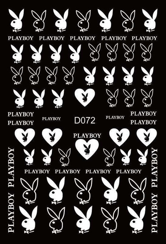 Nail Sticker White Playboy D072 Premier Nail Supply