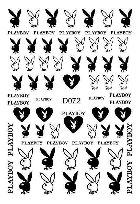 Nail Sticker Black Playboy D072 Premier Nail Supply