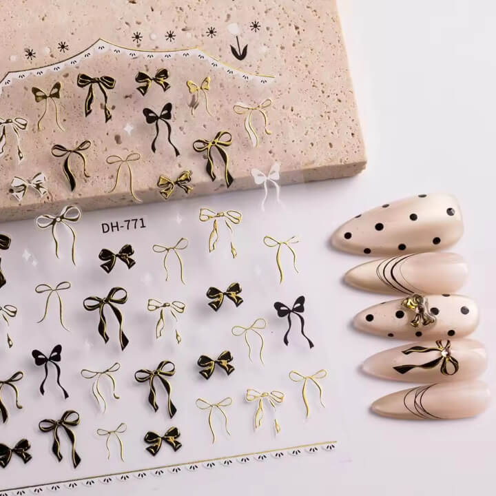 Nail Sticker Gold Bow #DH771 Premier Nail Supply