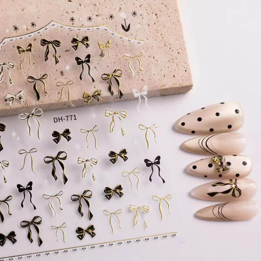 Nail Sticker Gold Bow #DH771 Premier Nail Supply