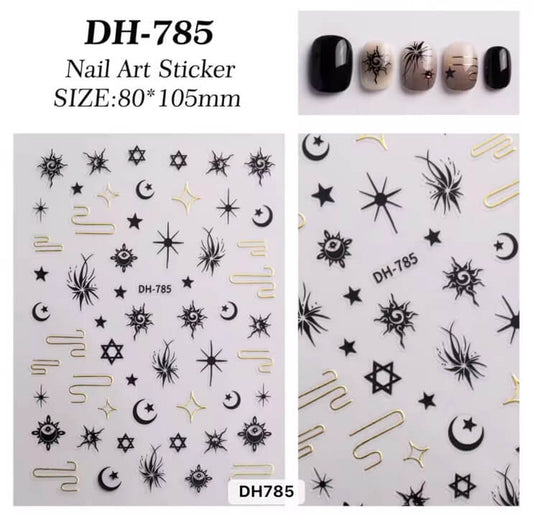 Nail Sticker Black Moon, Star #DH785 Premier Nail Supply