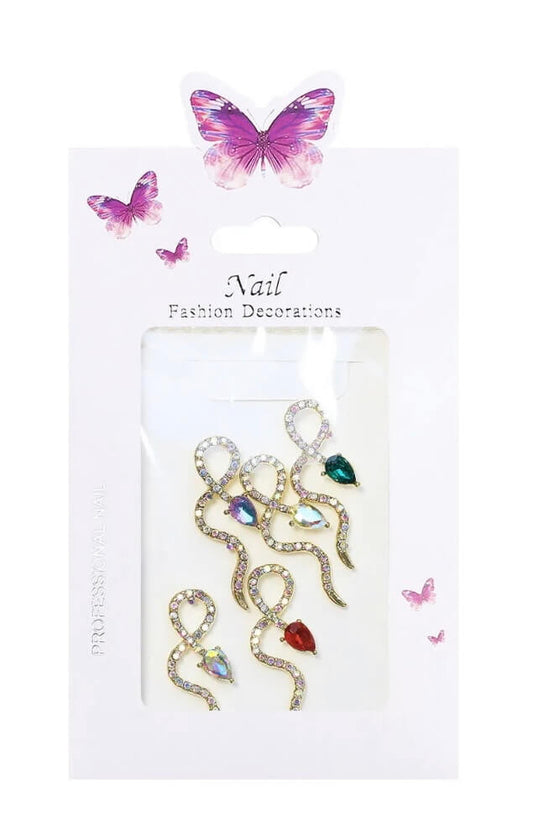 Snake Nail Charm Rhinestone 5pcs/Bag Premier Nail Supply