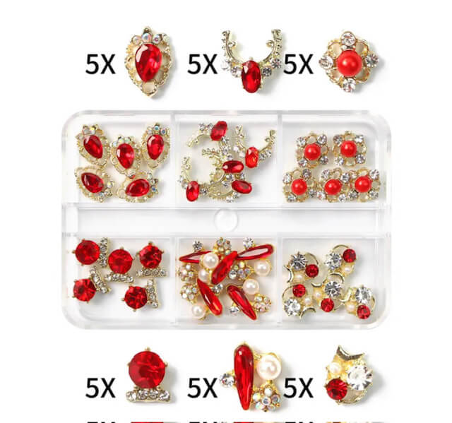 Nail Art Rhinestone Red Crytal AB Nail Charm Beyond Beauty Page