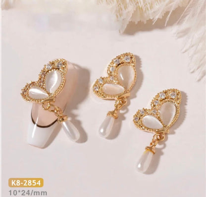 Nail Charm 3D Haft Butterfly with Pearl 1 pcs/bag Premier Nail Supply