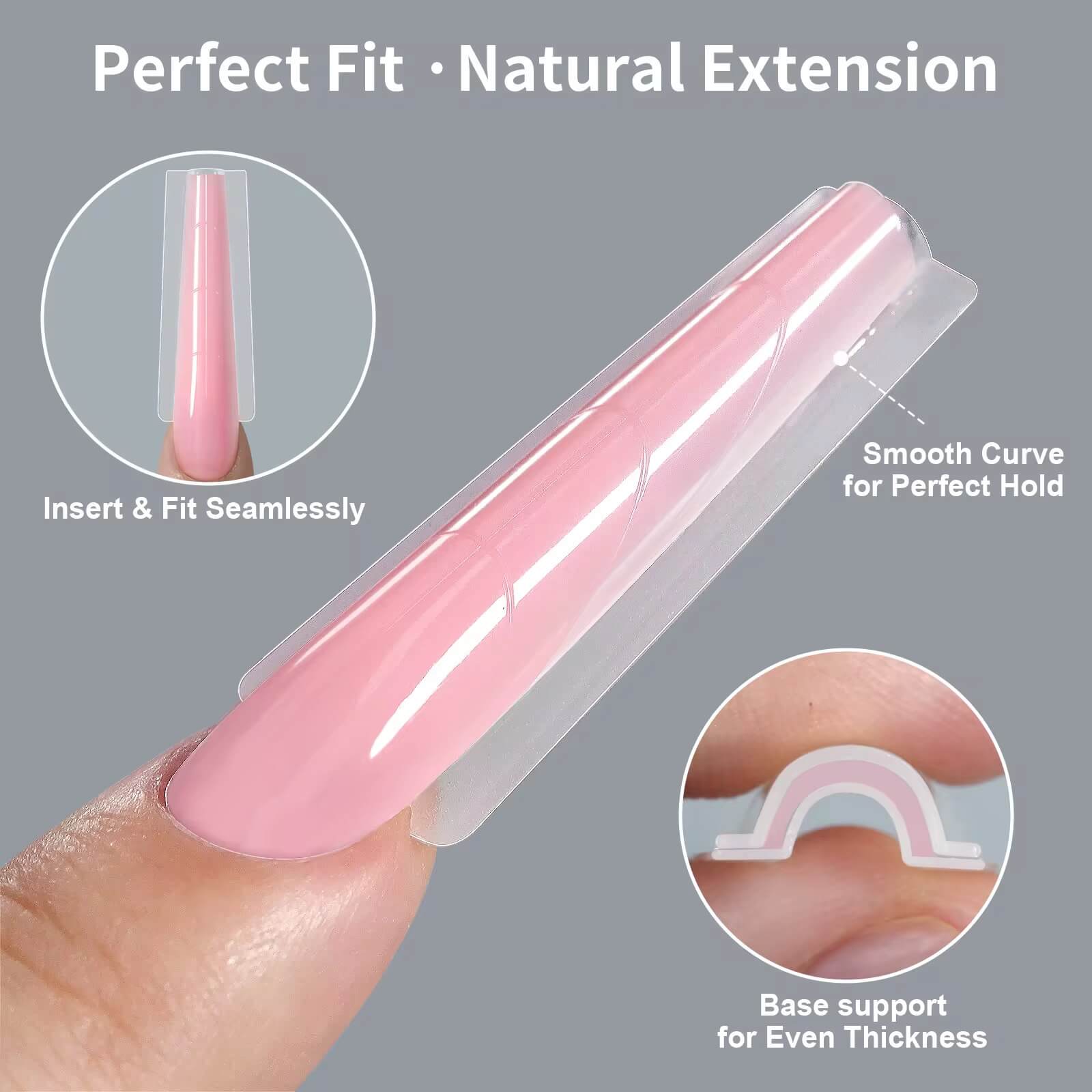 Nail Tip Extensions Coffin Dual Nail Forms 256pcs#1/6339-12 Beyond Beauty Page