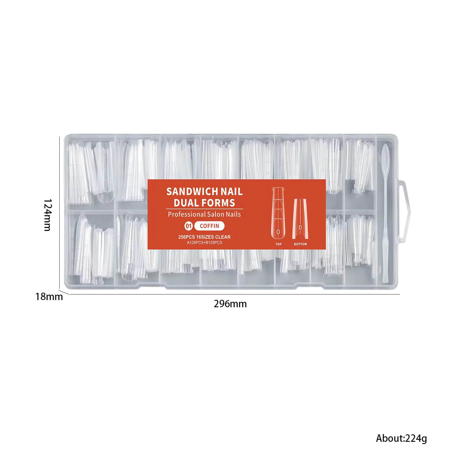 Nail Tip Extensions Square Dual Nail Forms 256pcs #4/3662-12 Premier Nail Supply