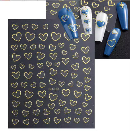 Nail Sticker Gold Heart ❤️❤️❤️ #SO163 Premier Nail Supply