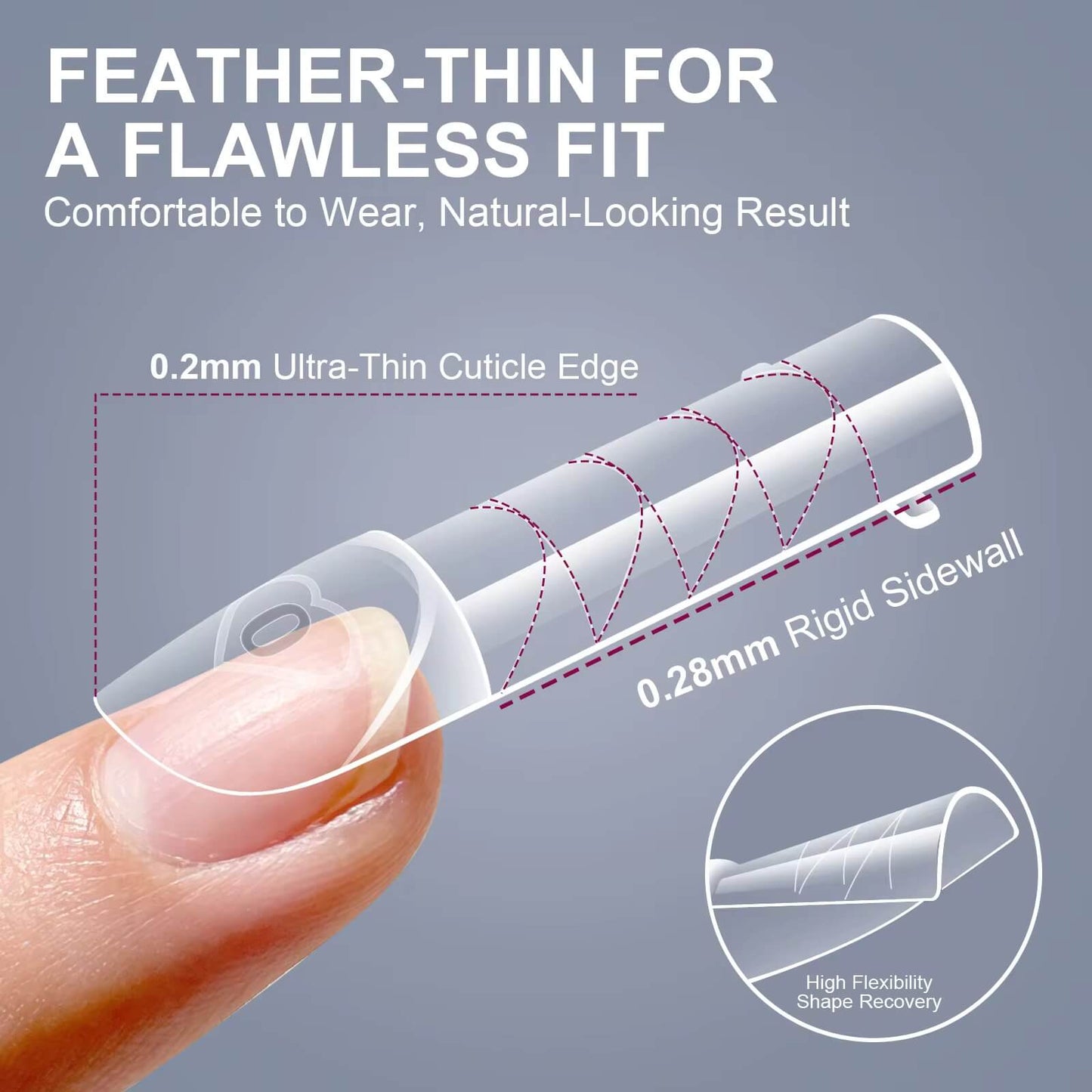 Nail Tip Poly Gel Form Extension Space French #3/6513-9 Beyond Beauty Page