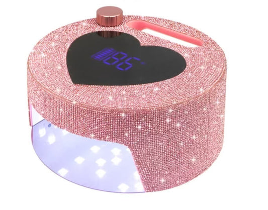 Nail UV.LED Lamp Cordless Rechargeable Pink Heart Rhinestone #NLSRPL60 iks beauty