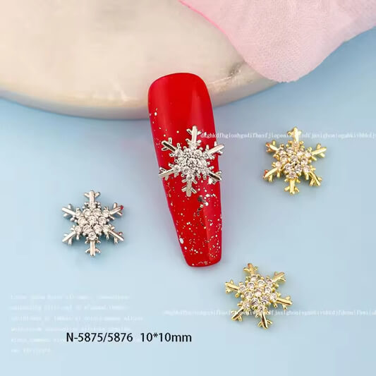 Nail Charm Snowflake with Rhinestone 2pcs/Bag Premier Nail Supply