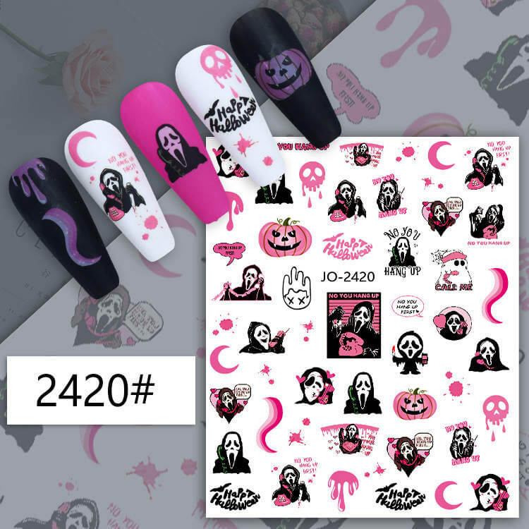 Nail Sticker Halloween Skull Ghost Pumpkin Premier Nail Supply