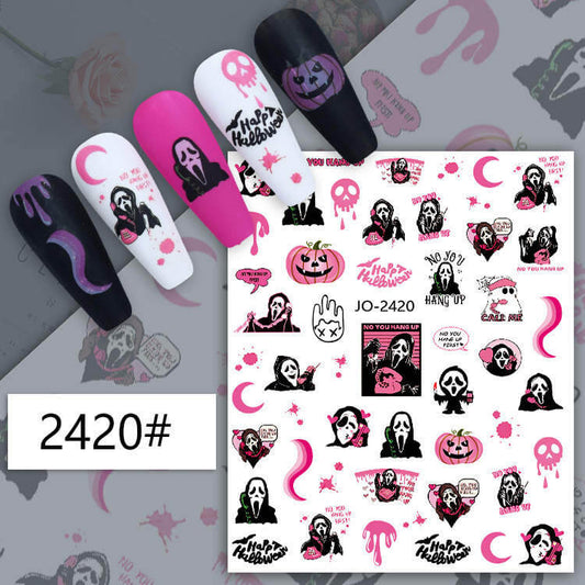 Nail Sticker Halloween Skull Ghost Pumpkin Premier Nail Supply