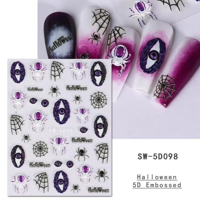 Nail Sticker 5D Halloween Eyeball Spider Premier Nail Supply