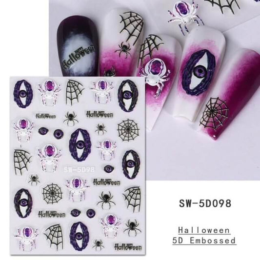 Nail Sticker 5D Halloween Eyeball Spider Premier Nail Supply