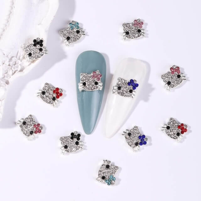 3D Hello Kitty Rhinestone Nail Charm 10 pcs/bag Premier Nail Supply