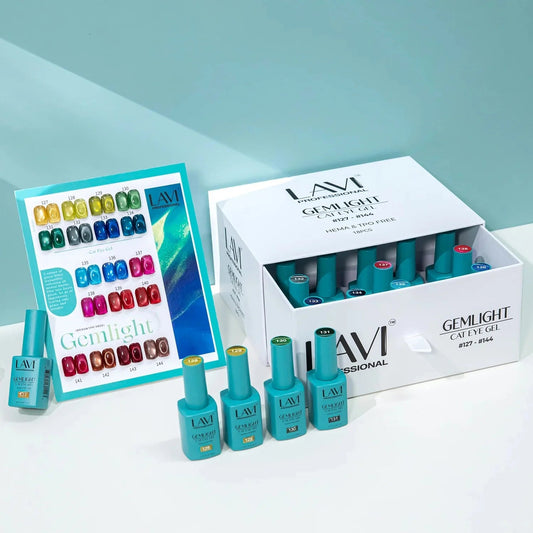 Lavi Cat Eye Gel Gemlight Collection - 18 Colors w/ 1 Counter Display & 1 Magnet Tool Lavi