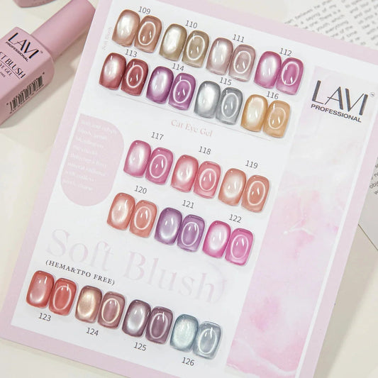 Lavi Soft Blush Cat Eye Gel Collection – 18 Magnetic Colors with Display & Magnet Lavi