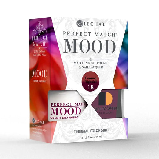 Lechat Perfect Match Mood Color Changing Gel Polish - Ccrimson Nightfall 0.5 oz - #PMMDS18 Lechat