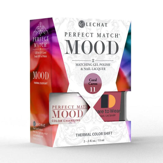 Lechat Perfect Match Mood Color Changing Gel Polish - Coral Caress 0.5 oz - #PMMDS11 Lechat