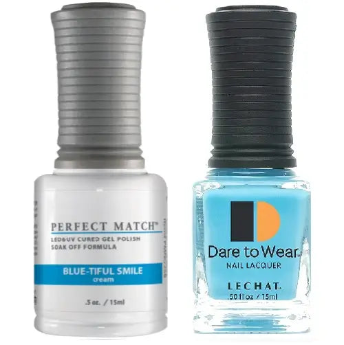 Lechat Perfect Match Gel Nail Polish - Blue - Tiful Smile 0.5 oz - #PMS258 LeChat