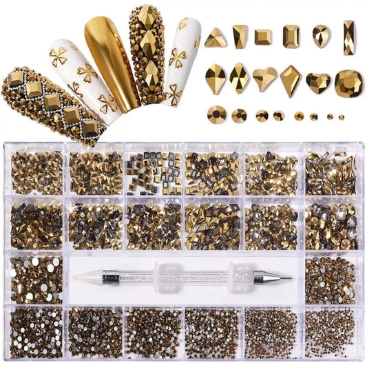 Luxury Glass Rhinestone Gold Crystal Set Box Multiple Size Beyond Beauty Page