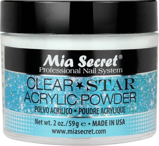 Mia Secret - Clear Stars Acrylic Powder 2OZ - #PL430C-STAR Mia Secret