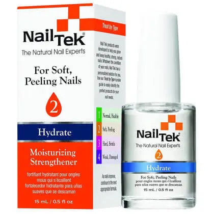 Nail Tek Hydrate 2 - For Hard Peeling Nails Moisturizing Strengthener 0.5 oz NailTek