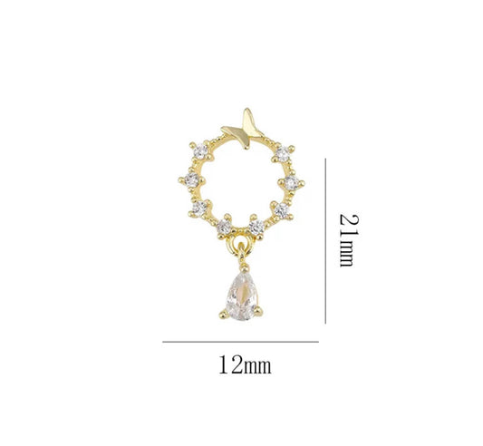 Nail Charm 3D Circle Butterfly Diamond 2pcs/bag Beyond Beauty Page