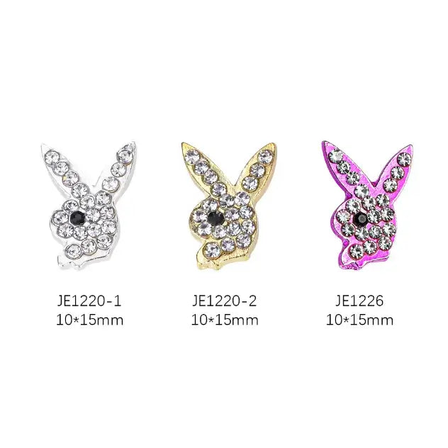 Nail Charm 3D Ruby Rhinestone Bunny 8pcs/bag. Premier Nail Supply