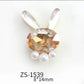 Nail Charm 3D Rhinestone Bunny Pearl 2 pcs/bag Premier Nail Supply