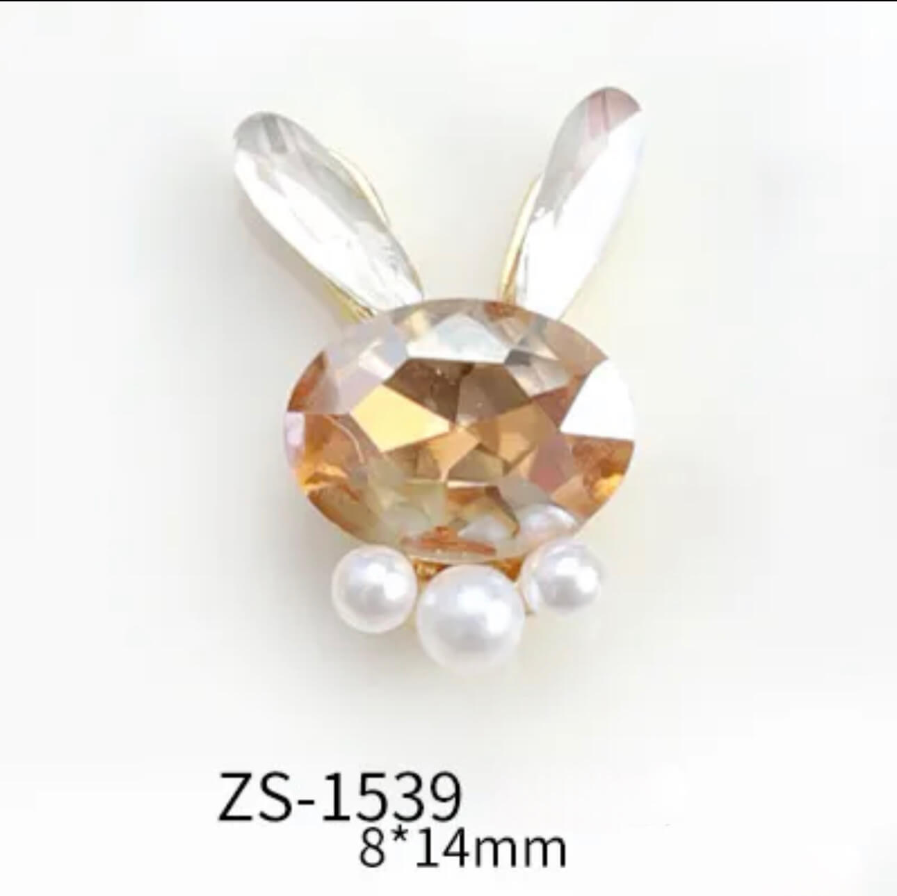 Nail Charm 3D Rhinestone Bunny Pearl 2 pcs/bag Premier Nail Supply