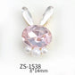 Nail Charm 3D Rhinestone Bunny Pearl 2 pcs/bag Premier Nail Supply