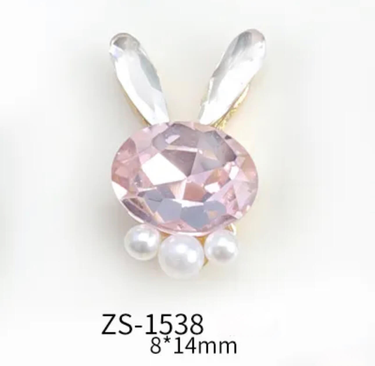 Nail Charm 3D Rhinestone Bunny Pearl 2 pcs/bag Premier Nail Supply